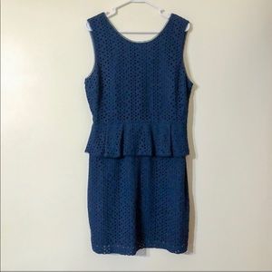 bcbg paris | navy eyelet peplum Emily dress 12